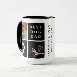 Mug Meilleur Papa Chien 4 x Grille de Collage Photo