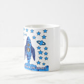 Mug Meilleur Papa Chien de la Galaxie Fusée Spatiale C (Devant droit)