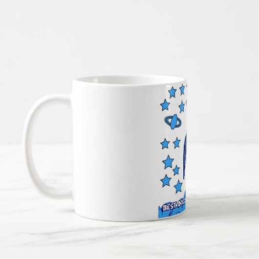 Mug Meilleur Papa Chien de la Galaxie Fusée Spatiale C (Gauche)