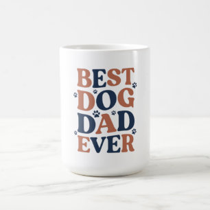 Mug Meilleur Papa Chien Ever Empreinte de Patte Typogr