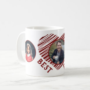 Mug Meilleur Papa cœur rouge Fête des Pères 3 Photo Co