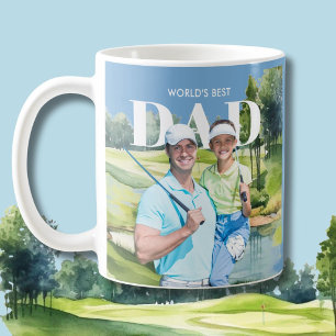 Mug *Meilleur Papa Collage Photo Personnalisé 2 Golf C