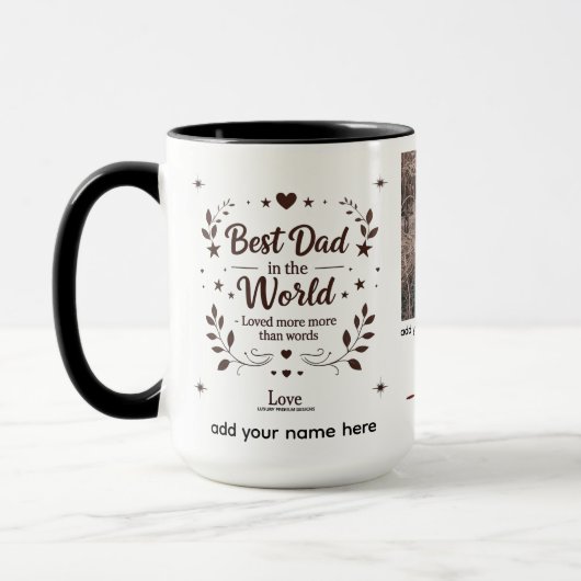 Mug Meilleur papa dans le monde - 15 oz Combo Personna (Gauche)