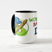 Mug Meilleur Papa de Baseball au Monde (Devant gauche)