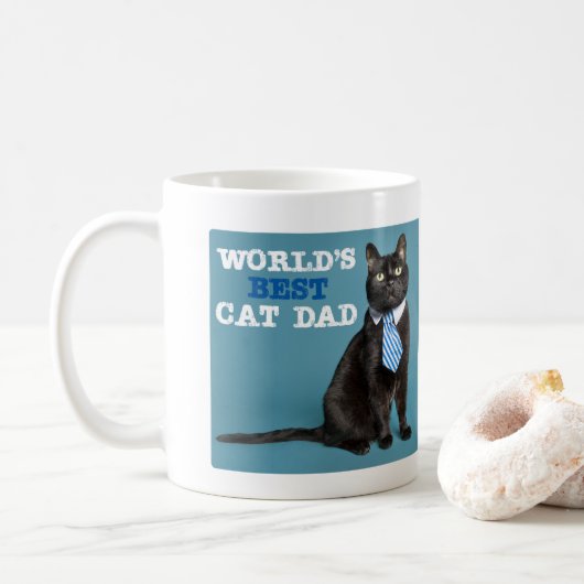 Mug Meilleur papa de chat au monde (Avec donut)