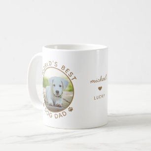 Mug Meilleur Papa de Chien du Monde Or Photo Nom Perso
