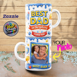 Mug Meilleur Papa de la Galaxie Fusée Photo Collage