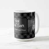 Mug Meilleur papa de Noël classique gris Plaid Holly (Devant droit)