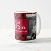 Mug Meilleur papa de Noël classique rouge Plaid Holly (Devant droit)