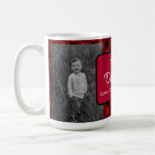 Mug Meilleur papa de Noël classique rouge Plaid Holly (Gauche)