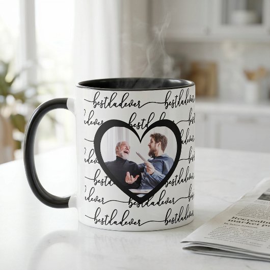 Mug Meilleur Papa de Tous les Temps Script Photo Noir