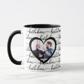 Mug Meilleur Papa de Tous les Temps Script Photo Noir (Gauche)