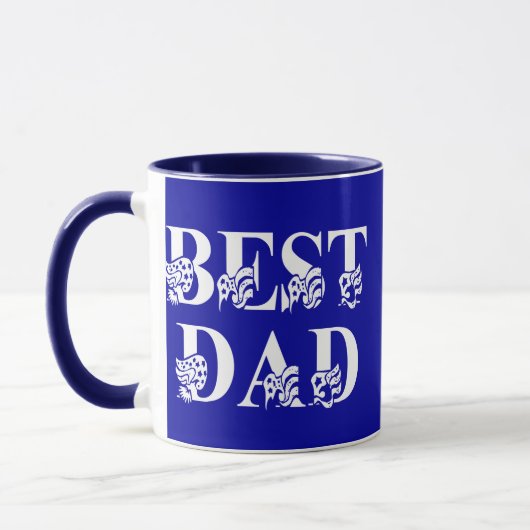 Mug Meilleur papa, Drapeau White Text (Gauche)
