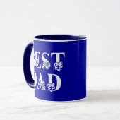 Mug Meilleur papa, Drapeau White Text (Devant gauche)