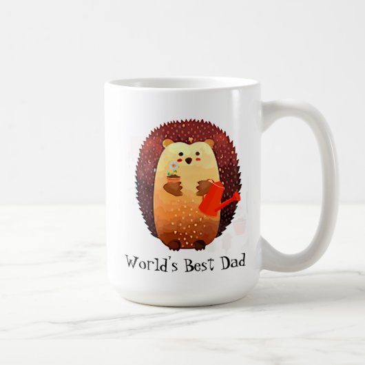 Mug Meilleur papa du monde animal de hérisson mignon (Droite)