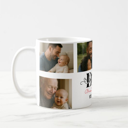 Mug Meilleur Papa du Monde Collage Photo Personnalisé (Gauche)