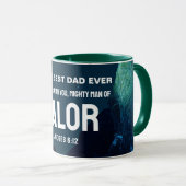 Mug Meilleur Papa du Monde HOMME VAILLANT DE VALEUR Ch (Devant droit)