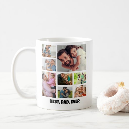 Mug Meilleur Papa du Monde – Modèle de cadre pour coll (Avec donut)