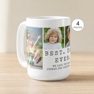 Mug Meilleur papa du monde moderne 4 Collage photo per