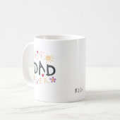 Mug Meilleur papa du monde monogramme nom (Devant gauche)