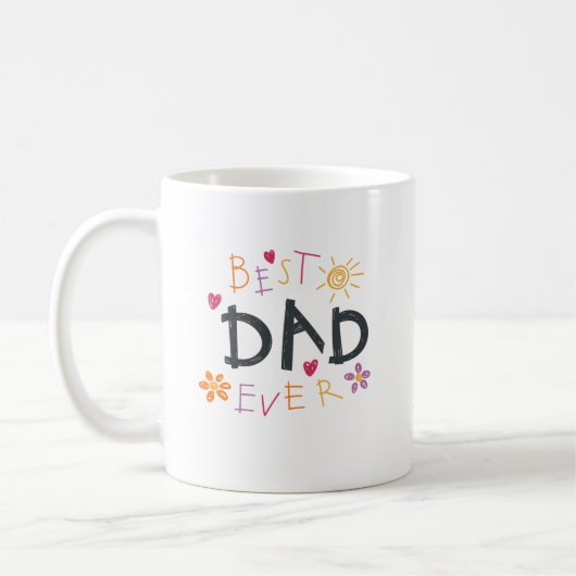 Mug Meilleur papa du monde monogramme nom (Gauche)