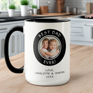 Mug Meilleur Papa du Monde Photo de Famille Moderne et