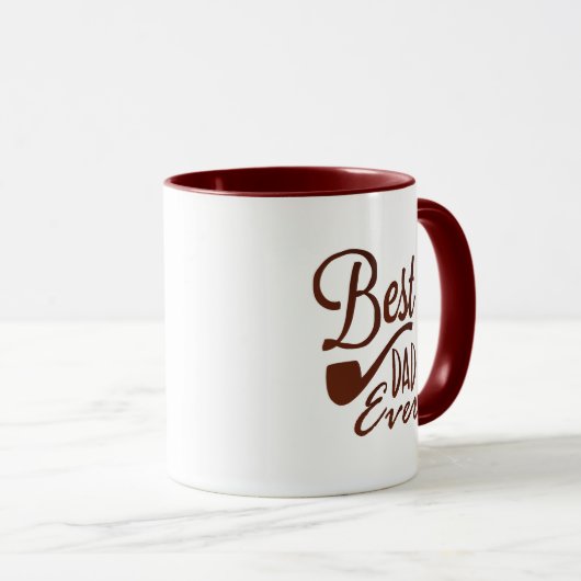 Mug Meilleur Papa Élégant Blanc  (Devant droit)