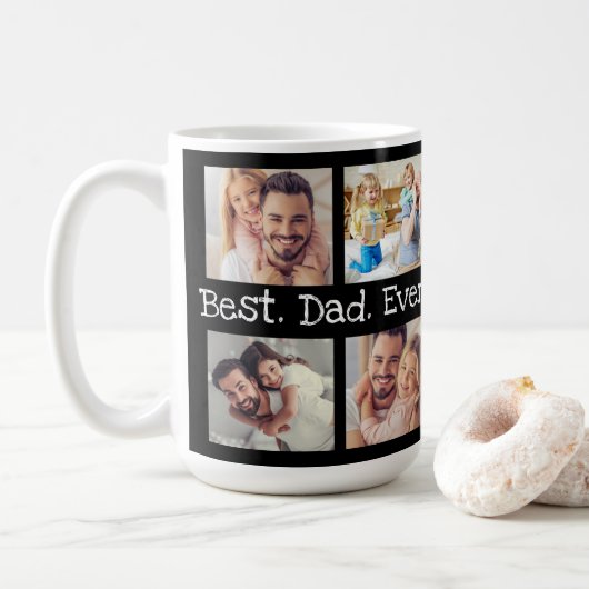 Mug Meilleur papa Ever 4 photo Collage de photos Garde (Avec donut)