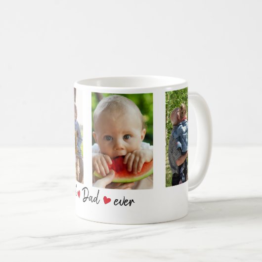 Mug Meilleur papa Ever 4 photo personnalisée (Devant droit)
