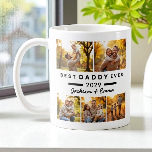 Mug Meilleur papa Ever 5 Photo Collage Fête des pères