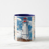 Mug Meilleur papa Ever Blue Ocean Waves Lighthouse (Centre)