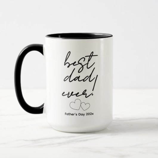 Mug Meilleur Papa Ever ! (cœurs) (Gauche)