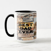 Mug Meilleur papa Ever pierre en briques affligées (Gauche)