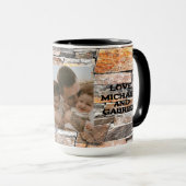 Mug Meilleur papa Ever pierre en briques affligées (Devant droit)