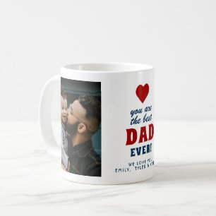 Mug Meilleur Papa Ever Red Heart 2 Photo