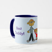 Mug Meilleur papa Fête des pères Père fille dessin (Devant gauche)