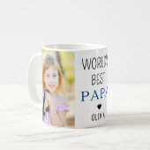 Mug Meilleur Papa Grand-Enfant Nom 2 Photo Collage (Devant gauche)