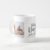 Mug Meilleur papa | Hand Lettré Deux Collage Photo (Devant gauche)