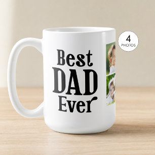 Mug Meilleur Papa Jamais 4 Photo Personnalisé