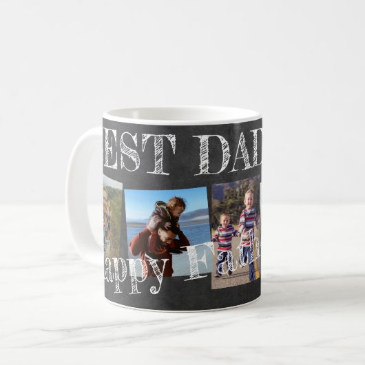 Mug Meilleur papa jamais 5 photo collage Fête des père (Devant gauche)
