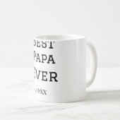 Mug Meilleur papa jamais. Ajouter année nom de date pè (Devant droit)