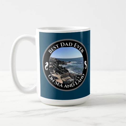 Mug Meilleur papa Jamais Bleu Océan Atlantique Rocky S (Gauche)