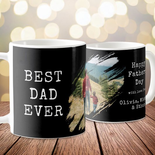 Mug Meilleur Papa Jamais Brush Stroke Photo