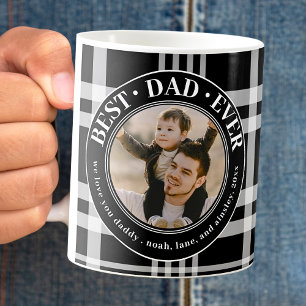 Mug Meilleur Papa Jamais Buffalo Plaid Photo Pères Per
