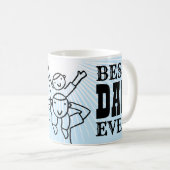 Mug Meilleur papa jamais Citer Typographie Bleue Carto (Devant droit)