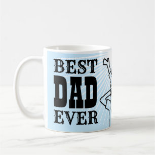 Mug Meilleur papa jamais Citer Typographie Bleue Carto