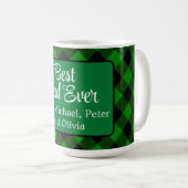 Mug Meilleur papa Jamais classique vert Plaid Holly ba (Devant droit)
