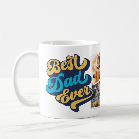 Mug Meilleur papa jamais | Collage photo de Fête des p (Gauche)