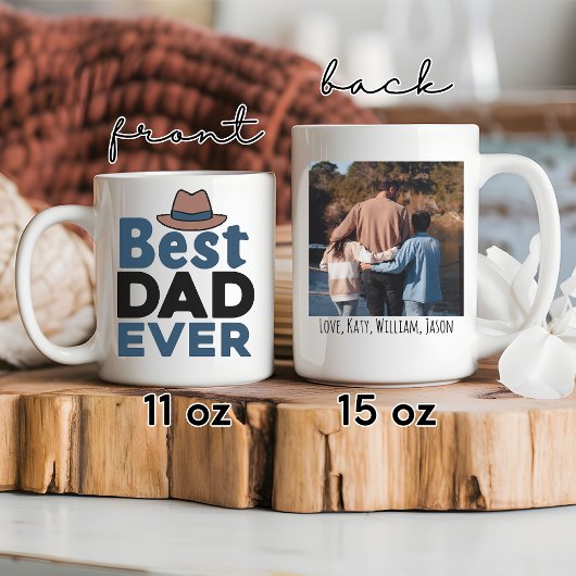 Mug Meilleur papa Jamais Custom Photo Mug, Cadeau de f