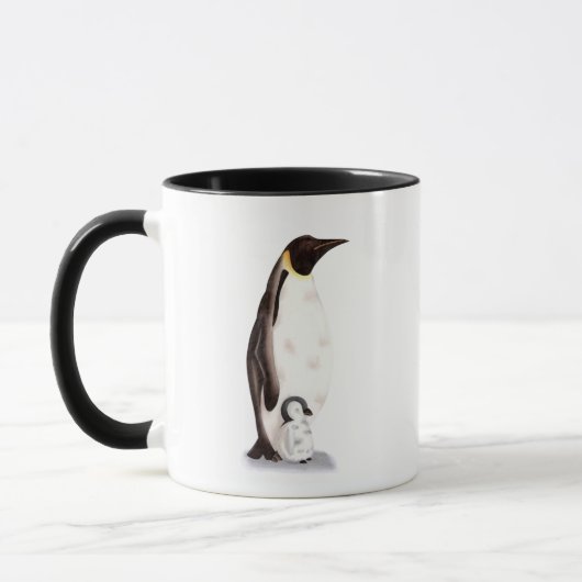 Mug Meilleur papa jamais empereur Penguin et bébé Illu (Gauche)